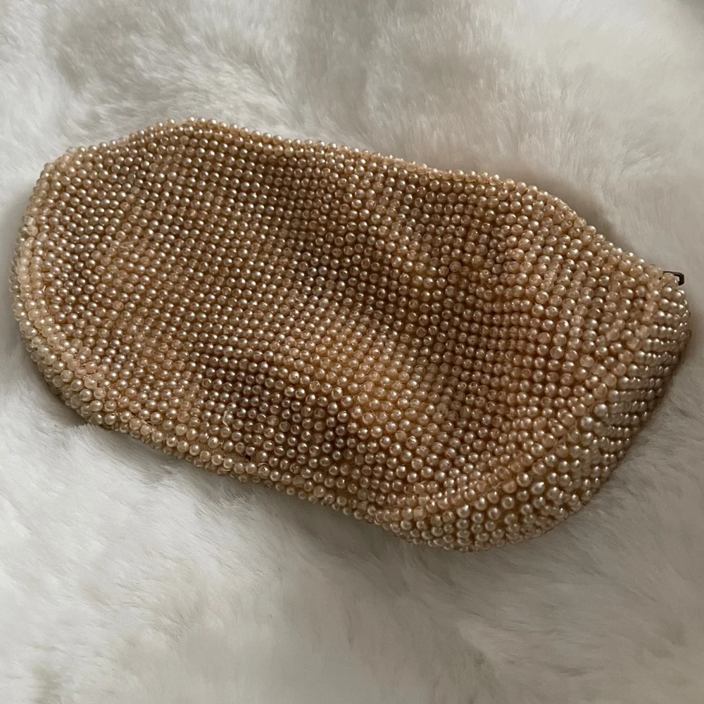 Vintage Pearl Beaded Clutch